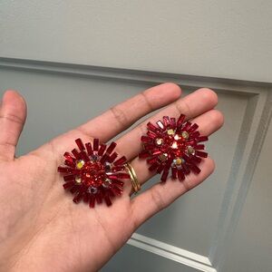 Red Floral Earrings